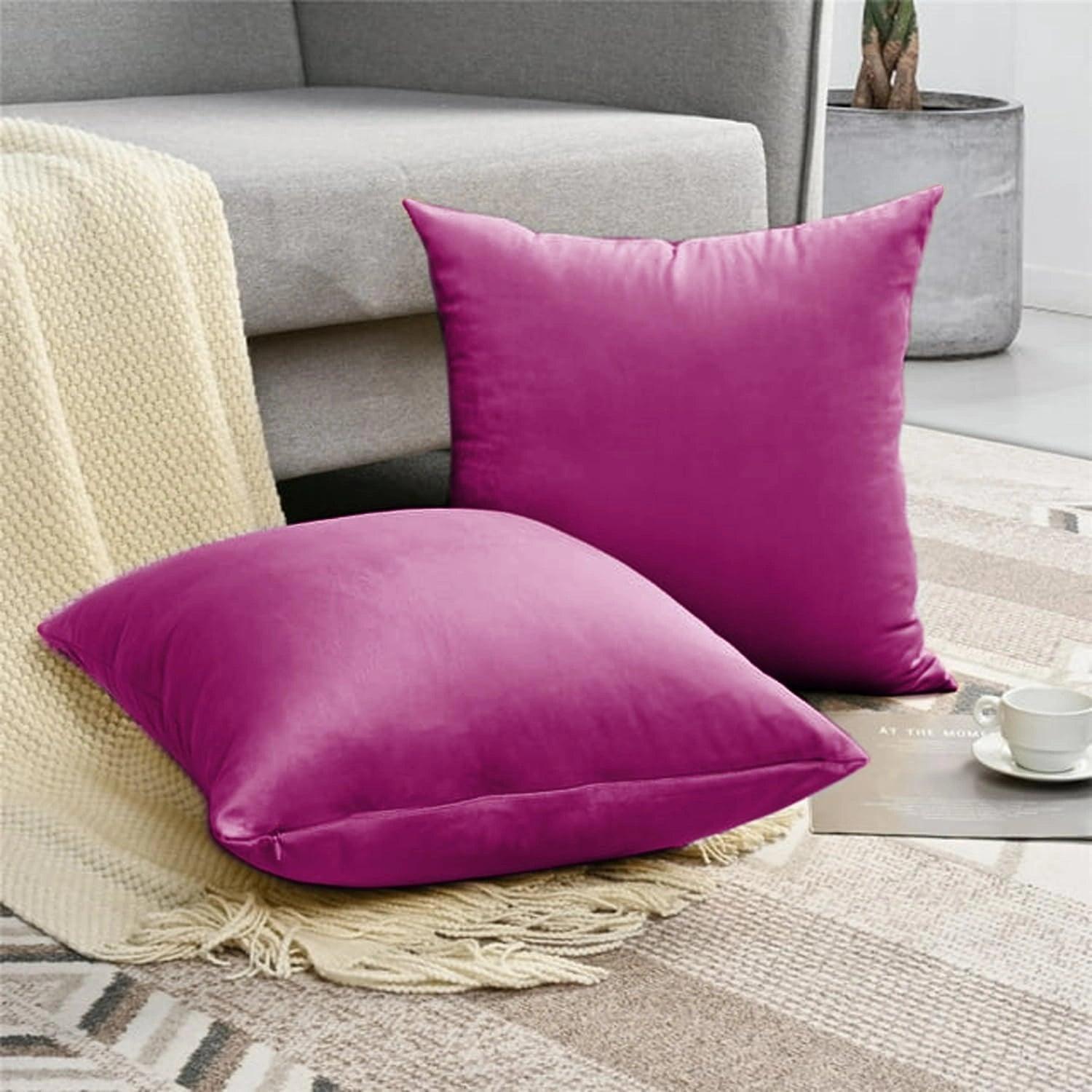 Elegant velvet cushion covers in rich texture and soft finish, perfect for upscale home decor