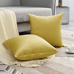 Elegant velvet cushion covers in rich texture and soft finish, perfect for upscale home decor