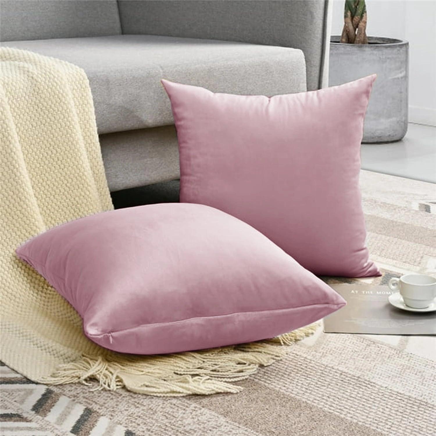 Elegant velvet cushion covers in rich texture and soft finish, perfect for upscale home decor