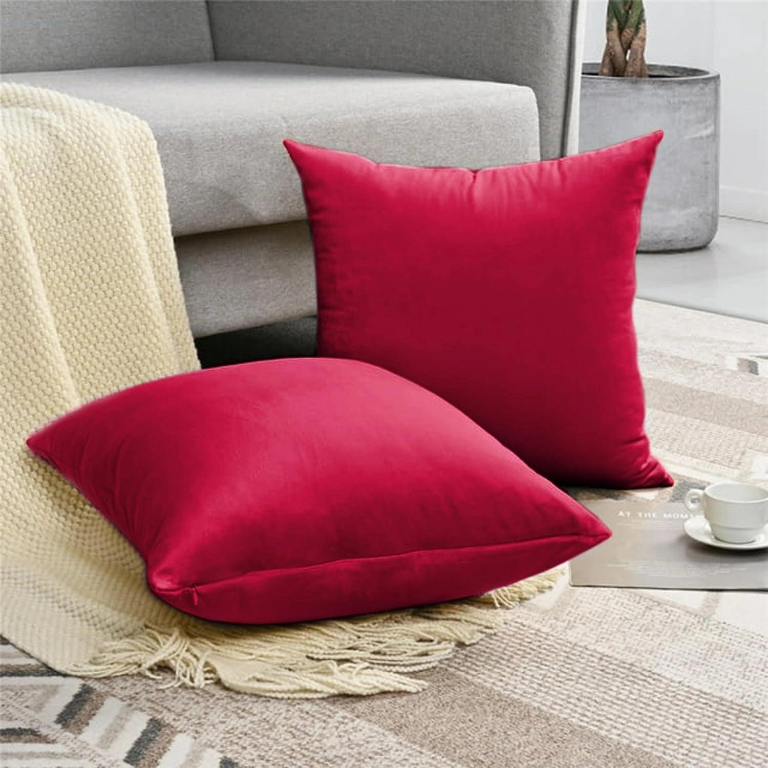 Elegant velvet cushion covers in rich texture and soft finish, perfect for upscale home decor