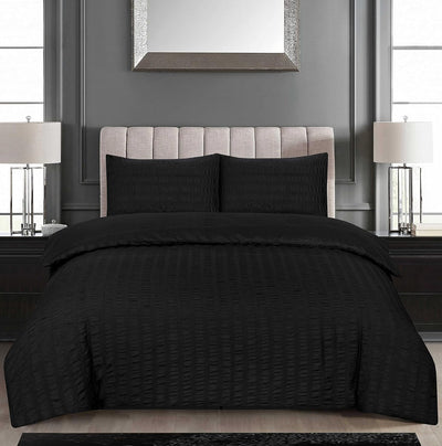 Hotel Quality Polycotton Seersucker Duvet Cover Set