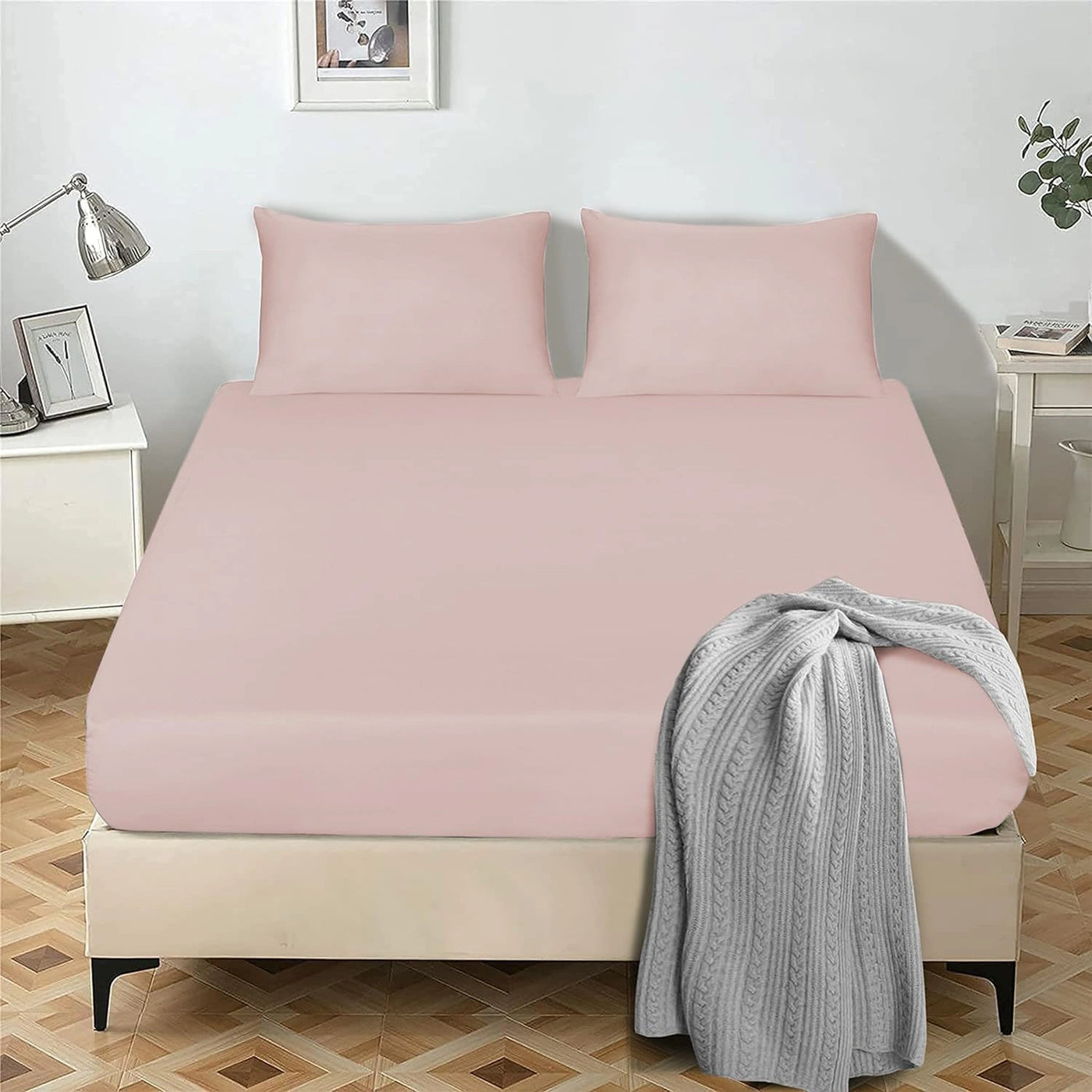 Microfiber fitted sheets available in single, double, king, super king