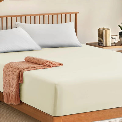 Soft and breathable cotton fitted sheet with deep corners