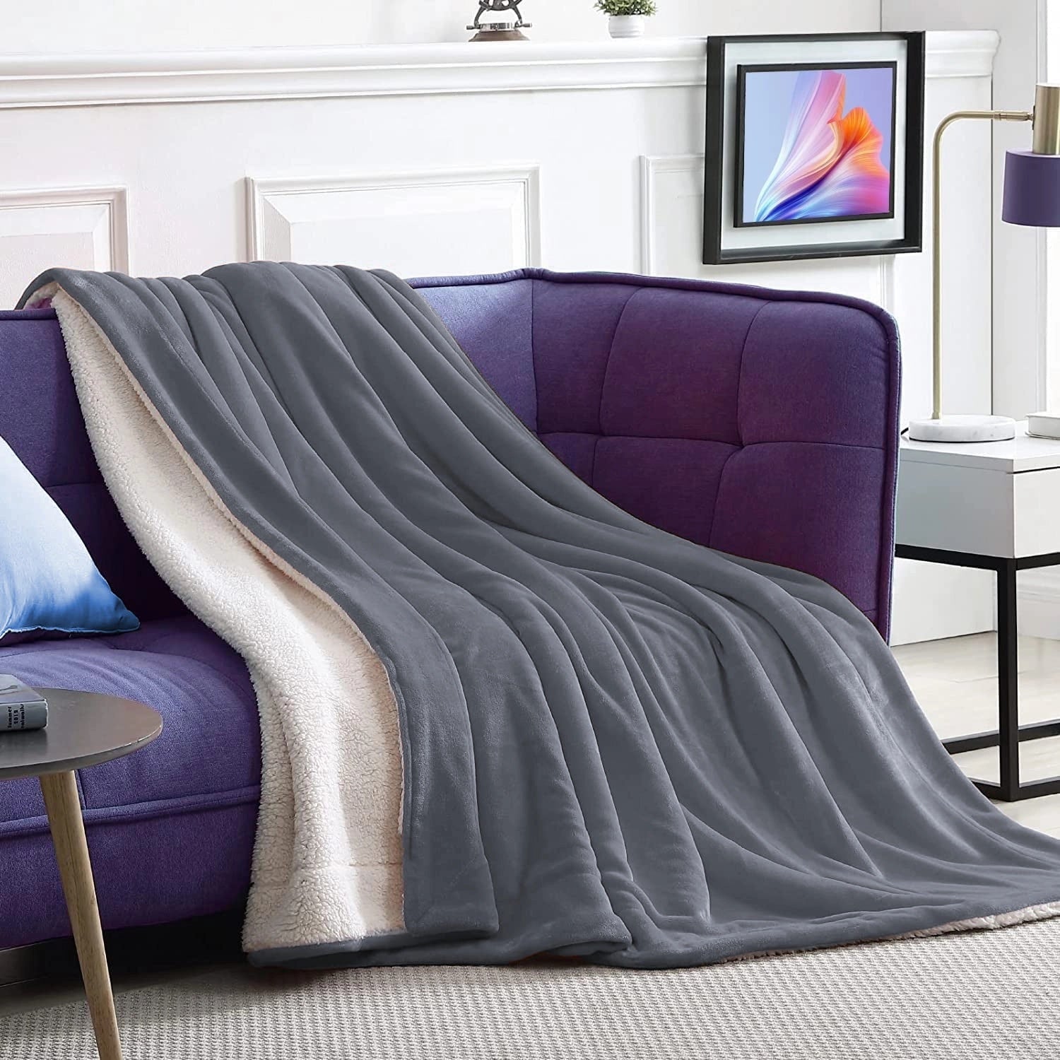 Fluffy Faux Fur Sherpa Fleece Blanket – Soft & Cozy