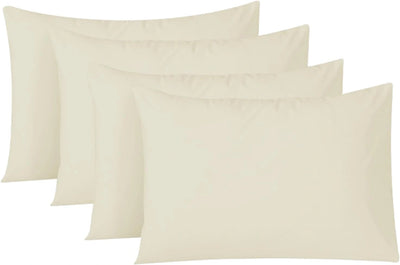 Front view of 4-pack Egyptian cotton pillowcases in white