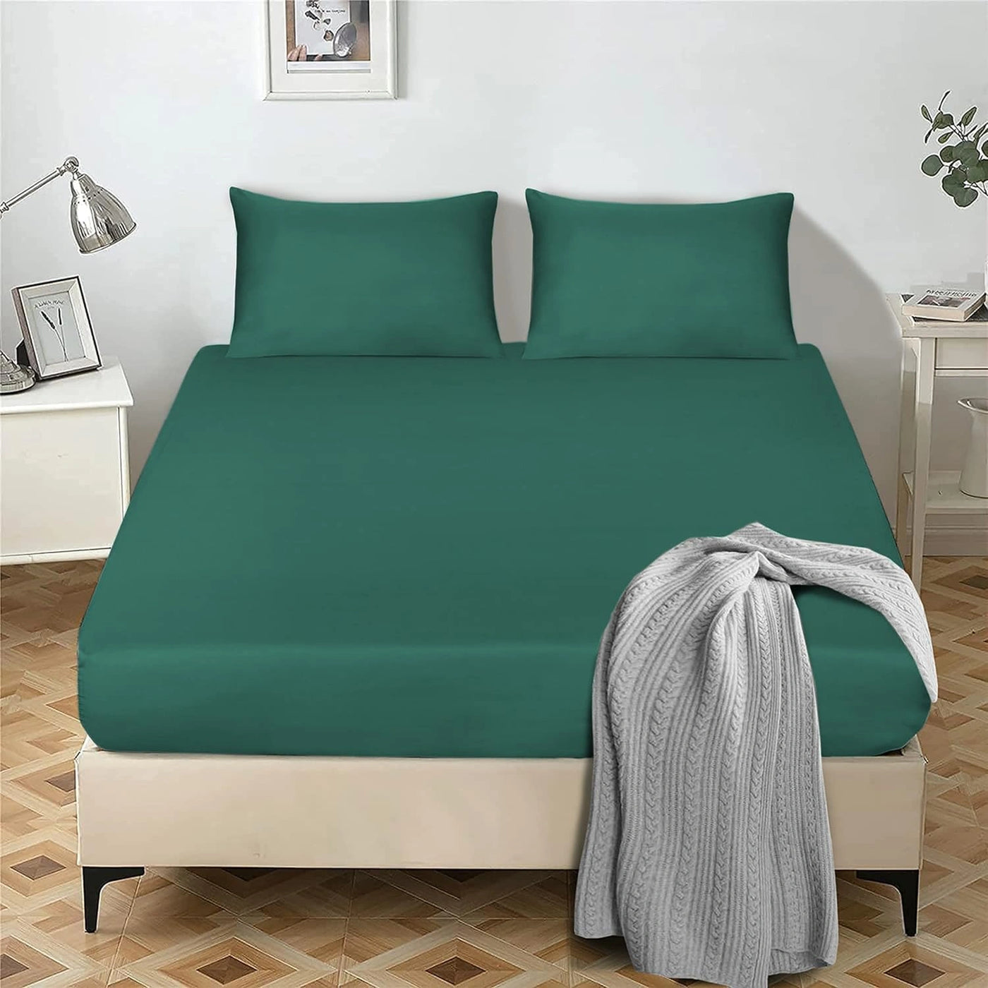 Microfiber fitted sheets available in single, double, king, super king