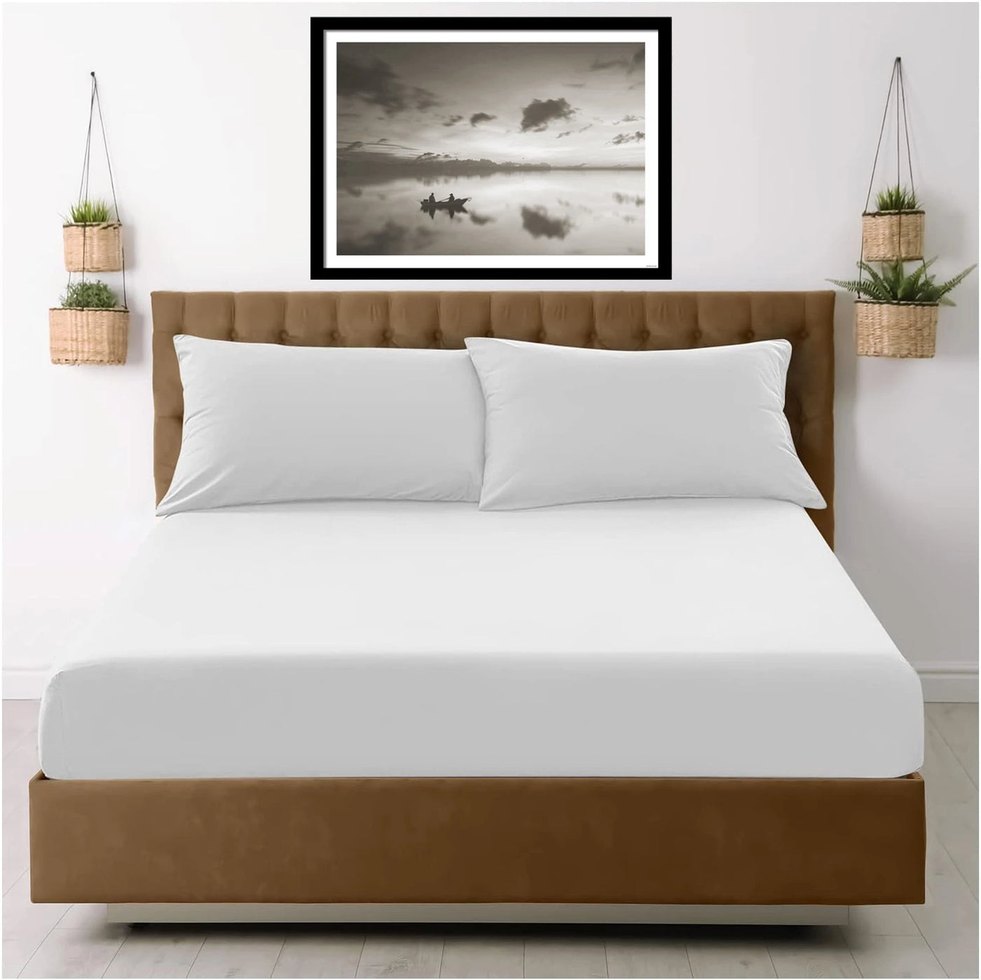 Size guide for microfiber fitted sheets from single to super king