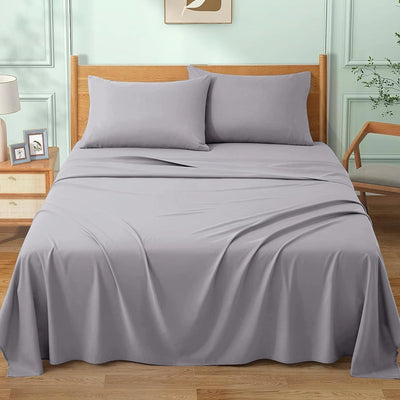 Single size 100% cotton flat sheet neatly folded
