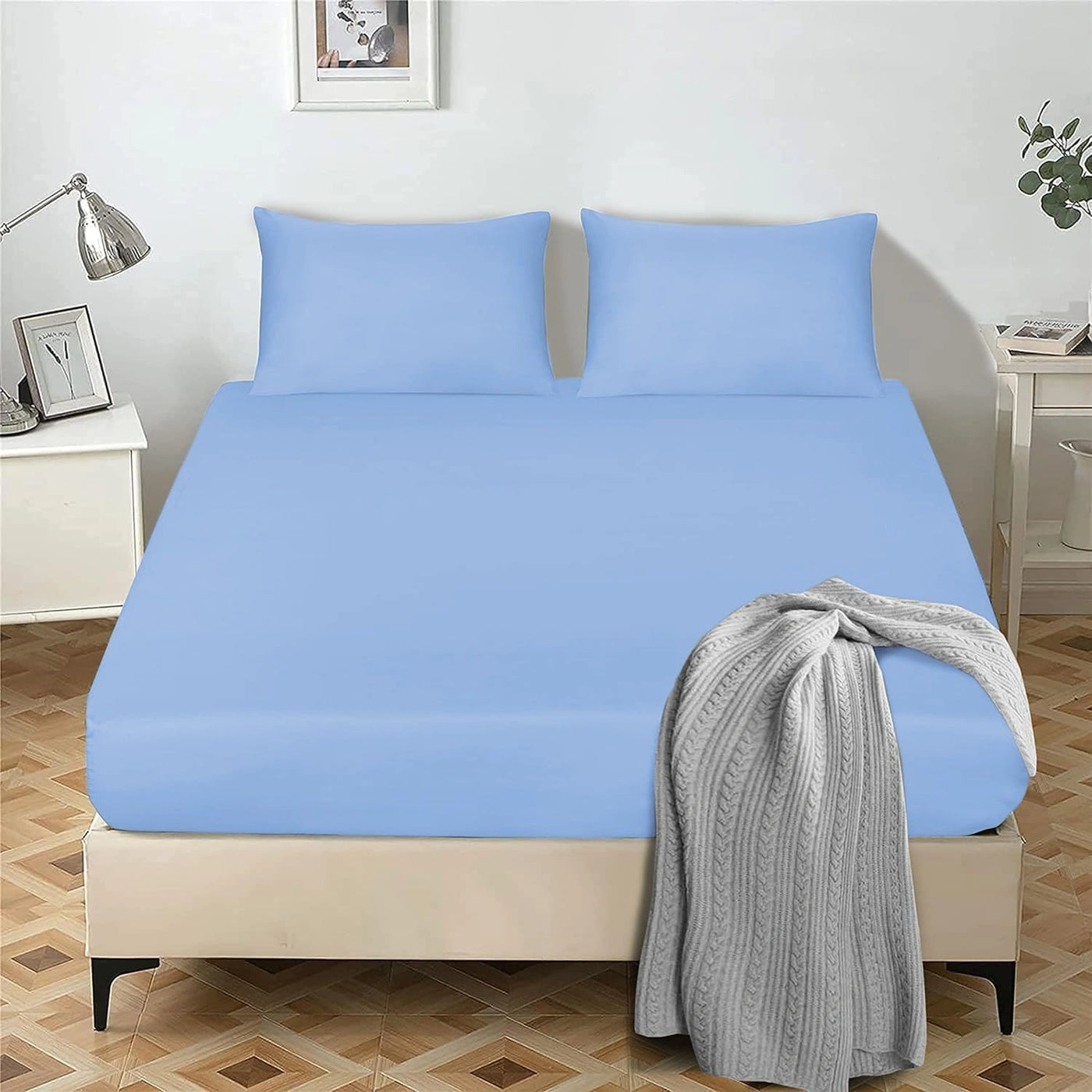 Microfiber fitted sheets available in single, double, king, super king