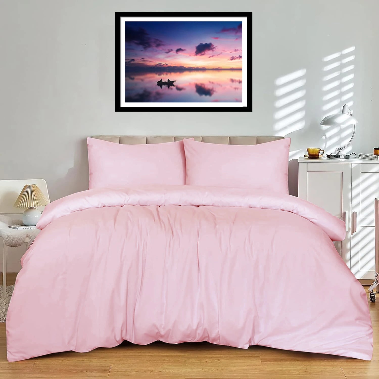 Plain Microfiber Duvet Cover Set + Pillowcases