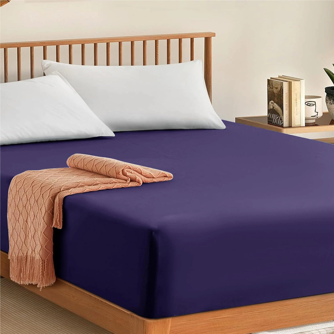 Hotel quality deep fitted sheet styled in modern bedroom
