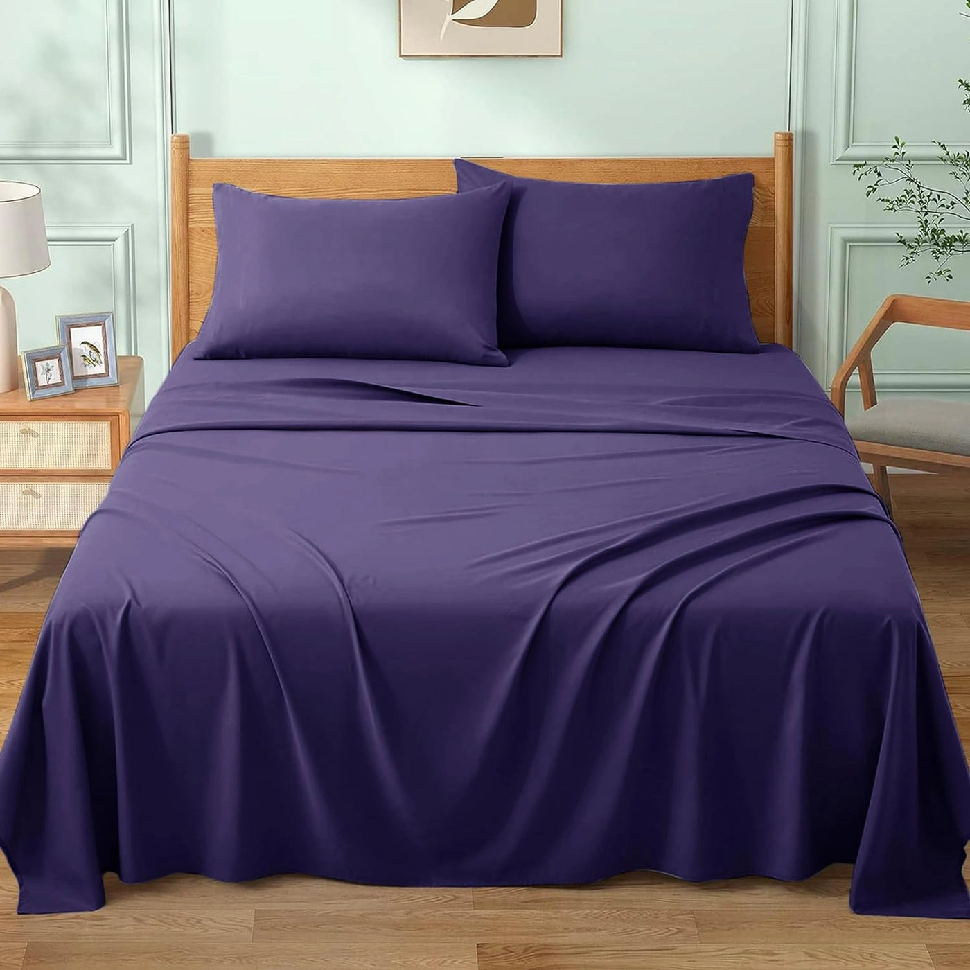 King size hotel quality cotton flat sheet on a bed
