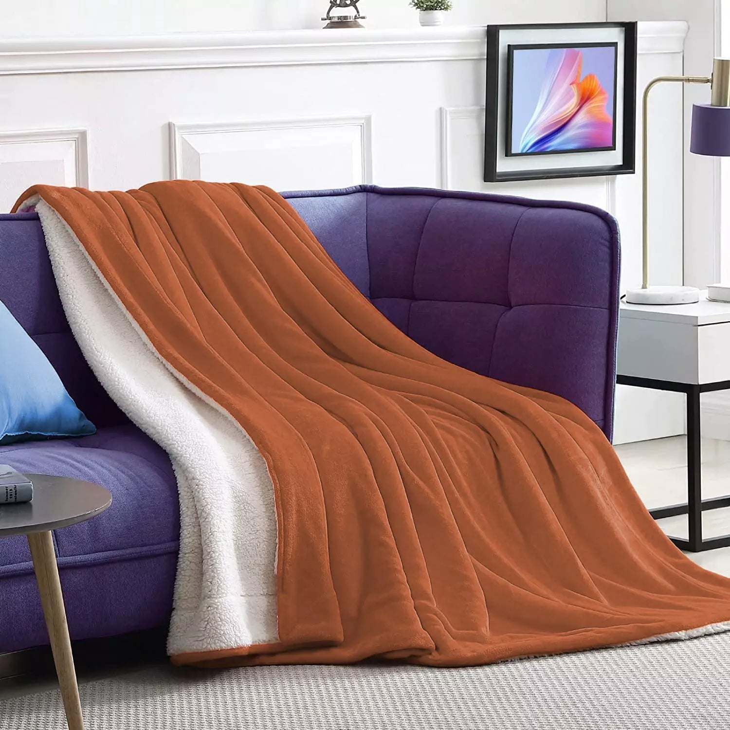 Fluffy Faux Fur Sherpa Fleece Blanket – Soft & Cozy