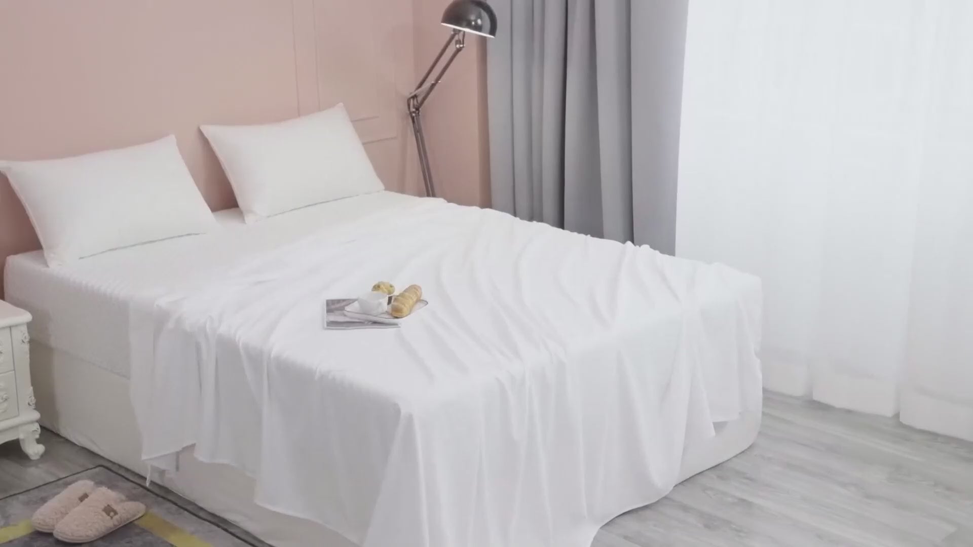 Cotton flat sheets available in white, grey, cream, navy, beige, and charcoal
