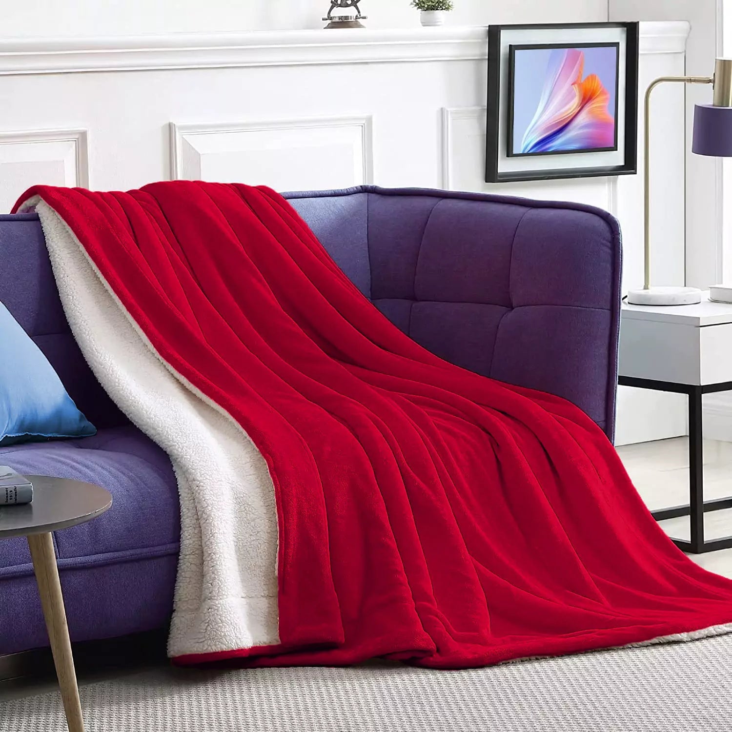 Fluffy Faux Fur Sherpa Fleece Blanket – Soft & Cozy