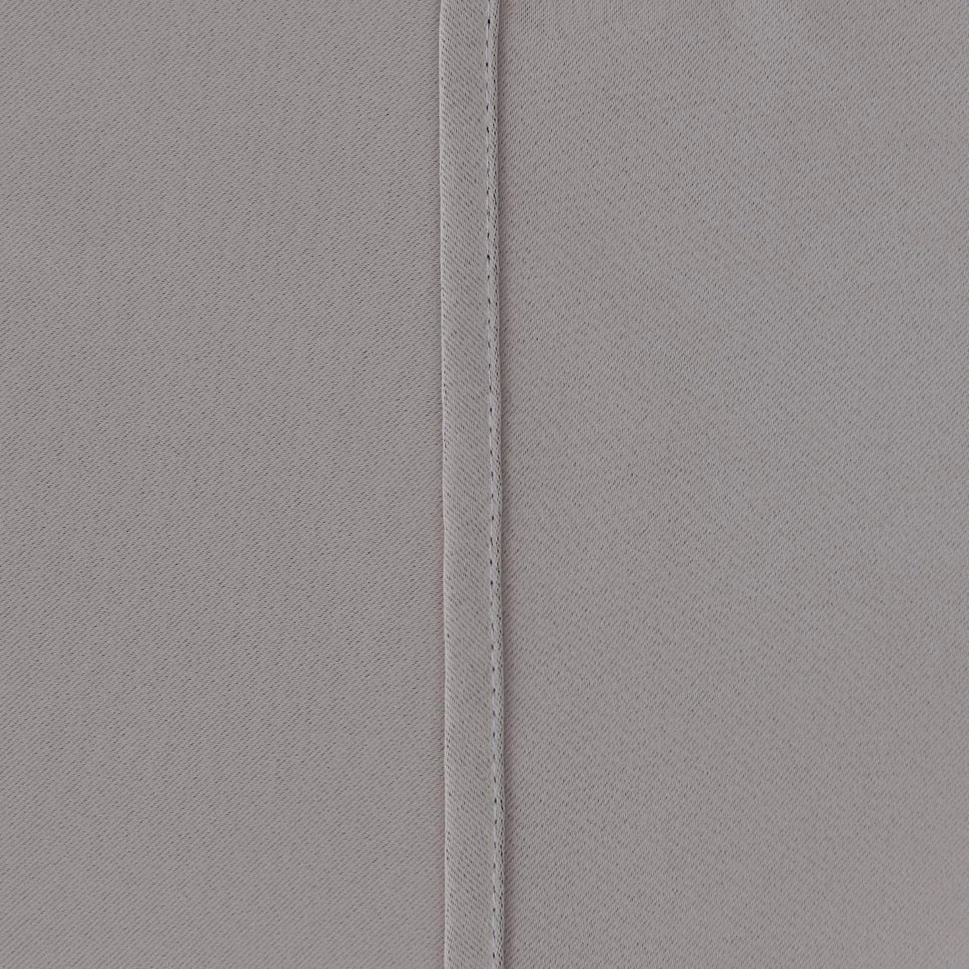  Silver blackout curtains shown tied back with matching accessories