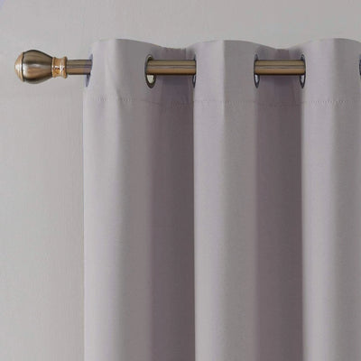 Eyelet top design of silver blackout curtains for smooth curtain rod movement