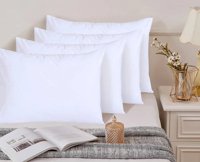  Detailed stitching on high-quality white Egyptian cotton pillowcase