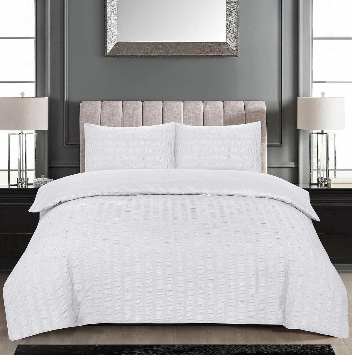 Hotel Quality Polycotton Seersucker Duvet Cover