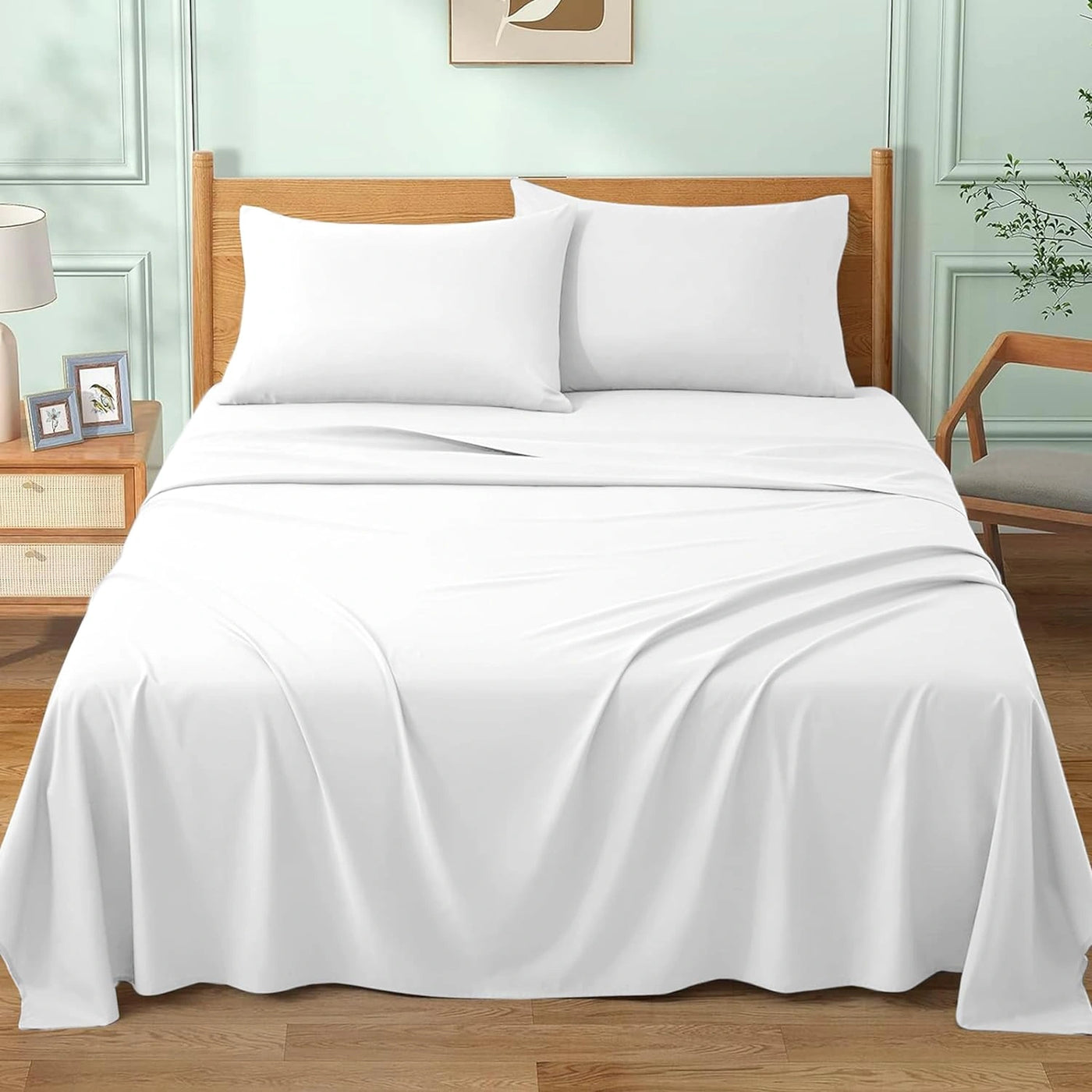 Close-up of soft Egyptian cotton flat sheet fabric
